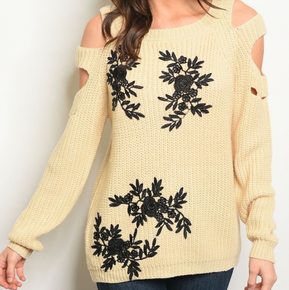 🖤Cream Ladder Sleeve Tunic Sweater - Picture 2 of 3